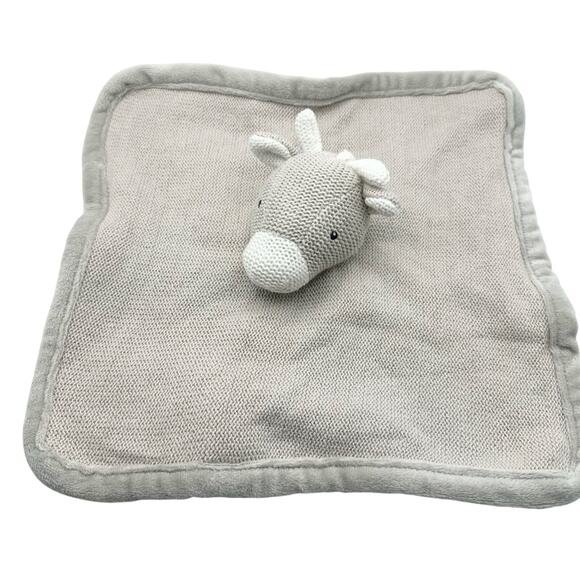 Peacock Alley Other - Peacock Alley Light Grey Fleece Giraffe Lovey Security Baby Blanket Soft Plush